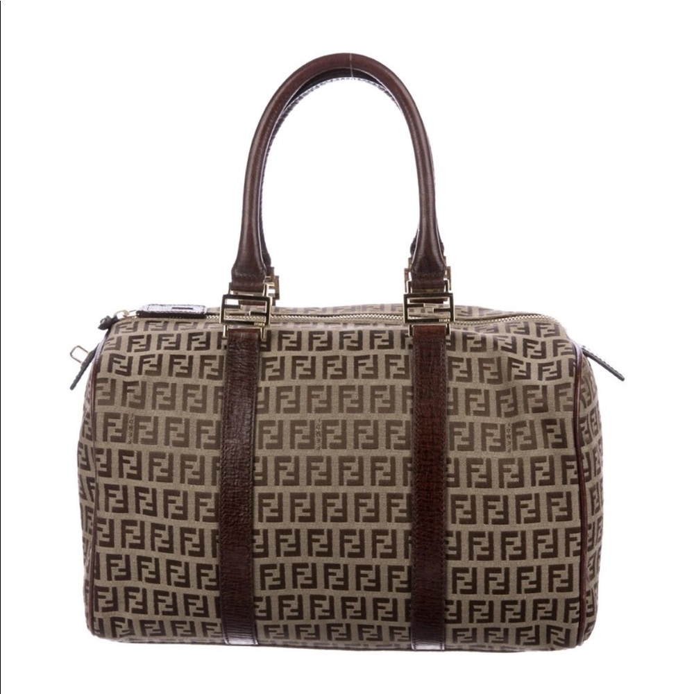 Fendi Zucchino Boston Satchel